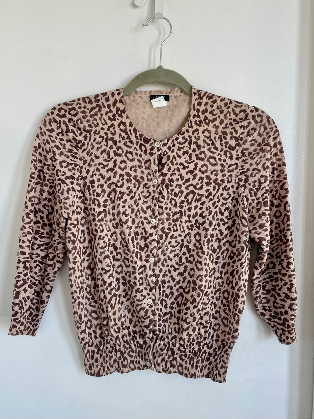 J Crew Print Button-Front Women’s Fine Knit Sweater
